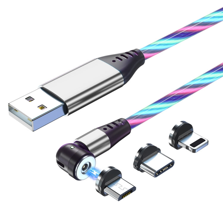 3 in 1 2.4A USB to 8 Pin + Micro USB + USB-C / Type-C 540 Degree Bendable Streamer Magnetic Data Cable, Cable Length: 1m (Colour) - Charging Cable & Head by PMC Jewellery | Online Shopping South Africa | PMC Jewellery | Buy Now Pay Later Mobicred