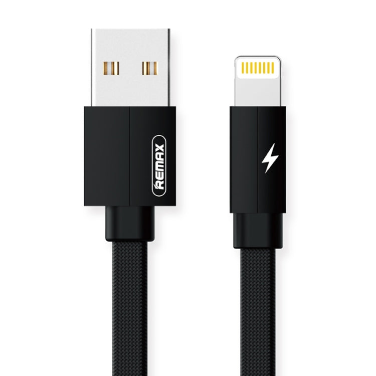 REMAX RC-094i 2m 2.4A USB to 8 Pin Aluminum Alloy Braid Fast Charging Data Cable (Black) - Normal Style Cable by REMAX | Online Shopping South Africa | PMC Jewellery | Buy Now Pay Later Mobicred