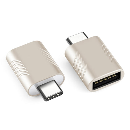 2 PCS SBT-148 USB-C / Type-C Male to USB 3.0 Female Zinc Alloy Adapter(Champagne Gold) - Converter & Adapter by PMC Jewellery | Online Shopping South Africa | PMC Jewellery | Buy Now Pay Later Mobicred