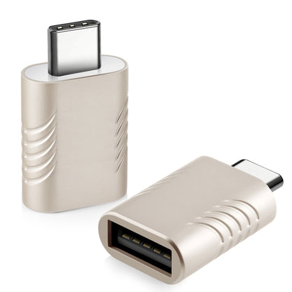 2 PCS SBT-148 USB-C / Type-C Male to USB 3.0 Female Zinc Alloy Adapter(Champagne Gold) - Converter & Adapter by PMC Jewellery | Online Shopping South Africa | PMC Jewellery | Buy Now Pay Later Mobicred