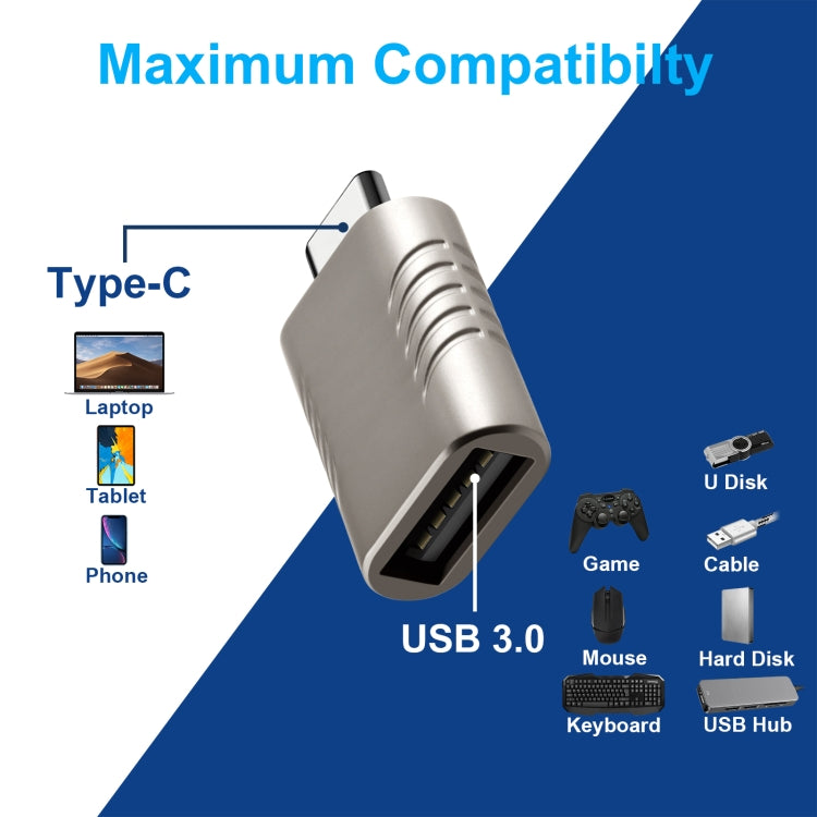 2 PCS SBT-148 USB-C / Type-C Male to USB 3.0 Female Zinc Alloy Adapter(Cosmic Grey) - Converter & Adapter by PMC Jewellery | Online Shopping South Africa | PMC Jewellery | Buy Now Pay Later Mobicred