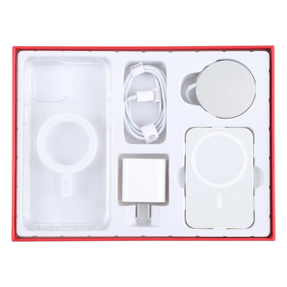 5 in 1 Data Cable + Travel Charger + Wired / Wireless MagSafe Magnetic Wireless Charger + MagSafe Magnetic Phone Case Digital Gift Box Set for iPhone 13, US Plug(Red) - Wireless Charger by PMC Jewellery | Online Shopping South Africa | PMC Jewellery | Buy Now Pay Later Mobicred