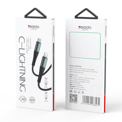 Yesido CA65 2.4A USB-C / Type-C to 8 Pin Charging Cable, Length: 2m - 2 in 1 Cable by Yesido | Online Shopping South Africa | PMC Jewellery | Buy Now Pay Later Mobicred