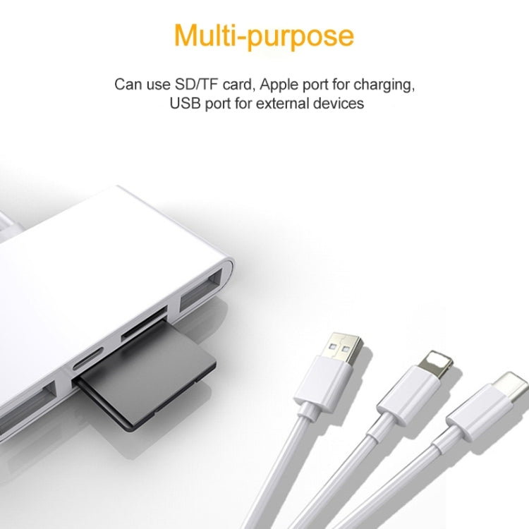 NK-1032 Pro 5 in 1 8 Pin + Type-C / USB-C + USB + TF Card + SD Card Multi-function Camera Reader Adapter - Converter & Adapter by PMC Jewellery | Online Shopping South Africa | PMC Jewellery | Buy Now Pay Later Mobicred