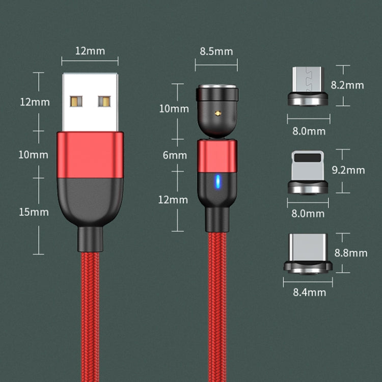 1m 3A Output 3 in 1 USB to 8 Pin + USB-C / Type-C + Micro USB 540 Degree Rotating Magnetic Data Sync Charging Cable(Purple) - Charging Cable & Head by PMC Jewellery | Online Shopping South Africa | PMC Jewellery | Buy Now Pay Later Mobicred