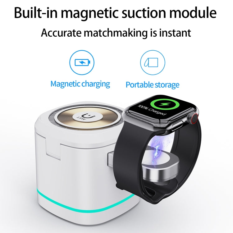 H32 15W 3 in 1 Magnetic Multifunctional Wireless Charger (White) - Wireless Charger by PMC Jewellery | Online Shopping South Africa | PMC Jewellery | Buy Now Pay Later Mobicred