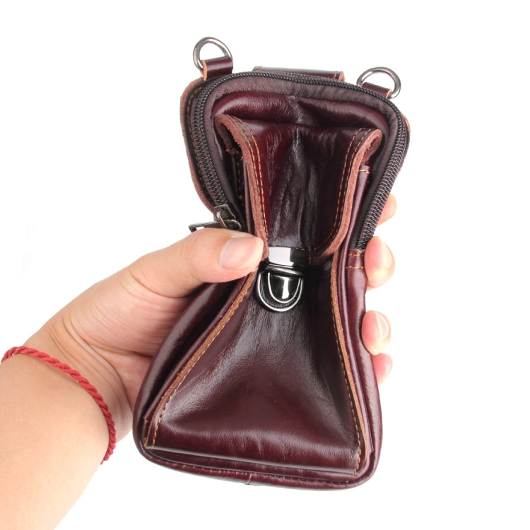 5.1-6.3 inch 008 Universal Crazy Horse Texture Cowhide Vertical Section Waist Bag with Oblique Lanyard, For iPhone,Samsung, Sony, Huawei, Meizu, Lenovo, ASUS, Cubot, Oneplus, Xiaomi, Ulefone, Letv, DOOGEE, Vkworld, and other Smartphones (Brown) - More iPhone Cases by PMC Jewellery | Online Shopping South Africa | PMC Jewellery | Buy Now Pay Later Mobicred
