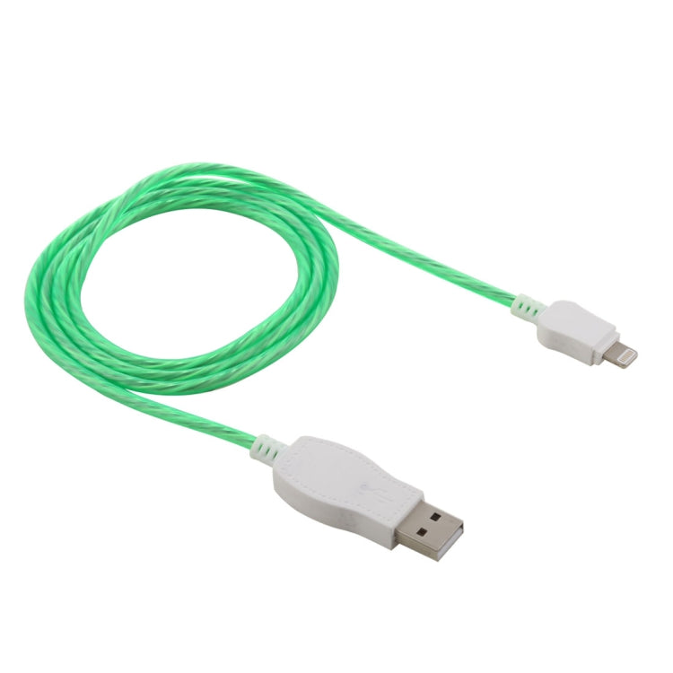 LED Flowing Light 1m USB to 8 Pin Data Sync Charge Cable for iPhone, iPad(Green) - Normal Style Cable by PMC Jewellery | Online Shopping South Africa | PMC Jewellery | Buy Now Pay Later Mobicred