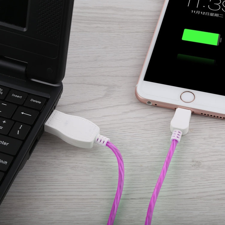 LED Flowing Light 1m USB to 8 Pin Data Sync Charge Cable for iPhone, iPad(Magenta) - Normal Style Cable by PMC Jewellery | Online Shopping South Africa | PMC Jewellery | Buy Now Pay Later Mobicred