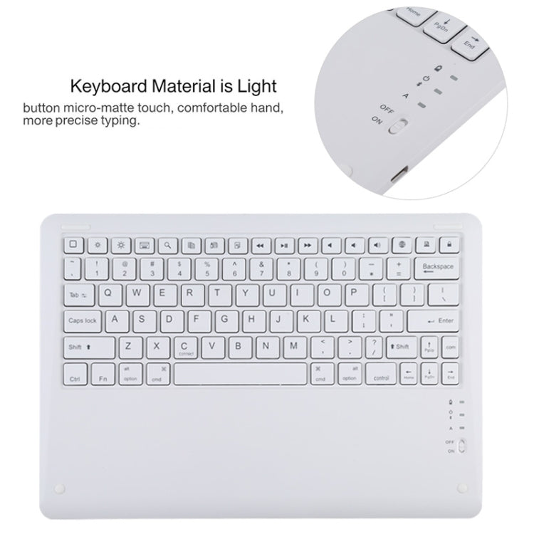 T129 Detachable Bluetooth White Keyboard Microfiber Leather Tablet Case for iPad Pro 12.9 inch (2020), with Holder (Black) - For iPad Pro by PMC Jewellery | Online Shopping South Africa | PMC Jewellery | Buy Now Pay Later Mobicred