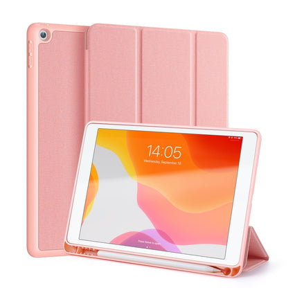 For iPad 10.2 DUX DUCIS Domo Series Horizontal Flip Magnetic PU Leather Case with Three-folding Holder & Pen Slot & Sleep / Wake-up Function (Pink) - iPad 10.2 Cases by DUX DUCIS | Online Shopping South Africa | PMC Jewellery | Buy Now Pay Later Mobicred