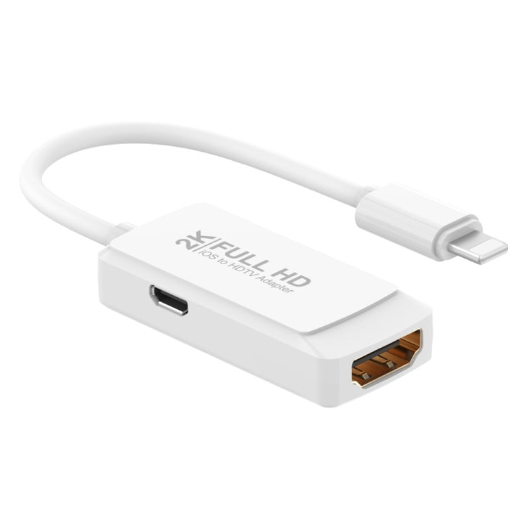 8 Pin to HDMI Female 2K Full HD AV HDTV Adapter Cable(White) - Converter & Adapter by PMC Jewellery | Online Shopping South Africa | PMC Jewellery | Buy Now Pay Later Mobicred