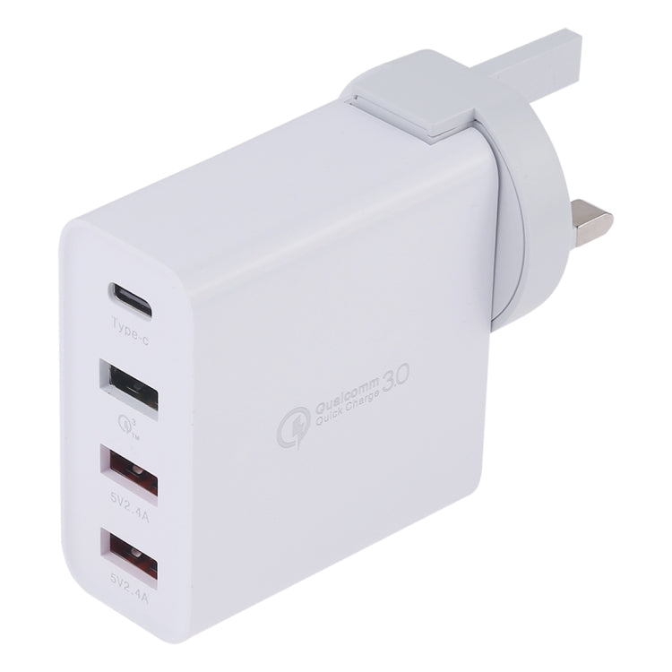 A3P 3A Max Output USB-C / Type-C + QC3.0 + Dual USB 4 Ports Wall Travel Charger, UK Plug - USB Charger by PMC Jewellery | Online Shopping South Africa | PMC Jewellery | Buy Now Pay Later Mobicred