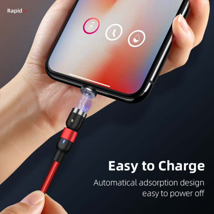 2m 2A Output USB to 8 Pin Nylon Braided Rotate Magnetic Charging Cable(Black) - Charging Cable & Head by PMC Jewellery | Online Shopping South Africa | PMC Jewellery | Buy Now Pay Later Mobicred