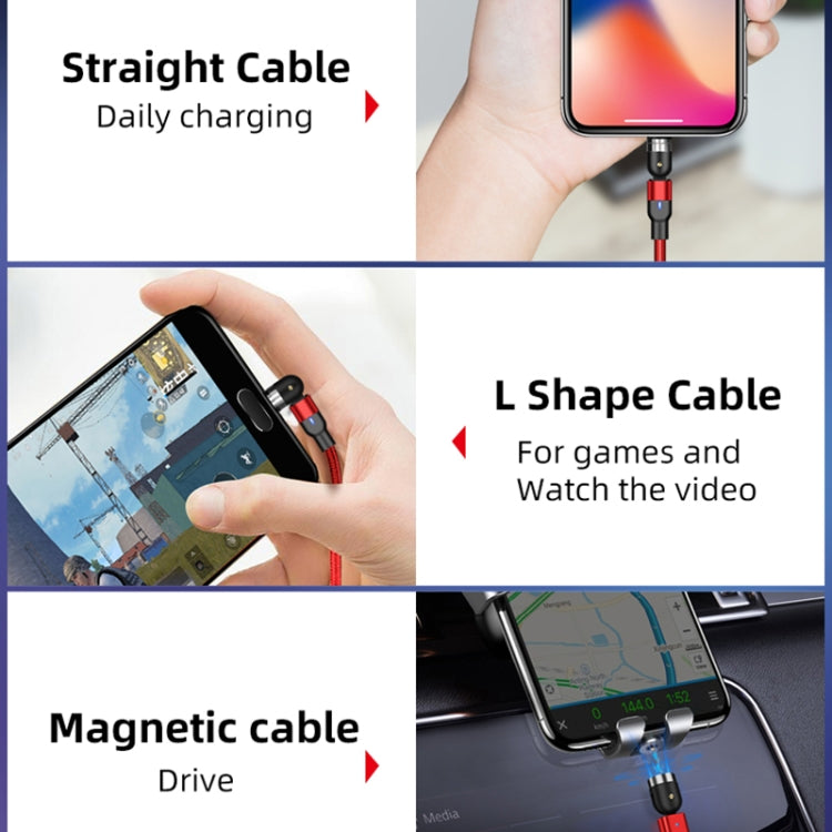 2m 2A Output USB to 8 Pin Nylon Braided Rotate Magnetic Charging Cable(Purple) - Charging Cable & Head by PMC Jewellery | Online Shopping South Africa | PMC Jewellery | Buy Now Pay Later Mobicred