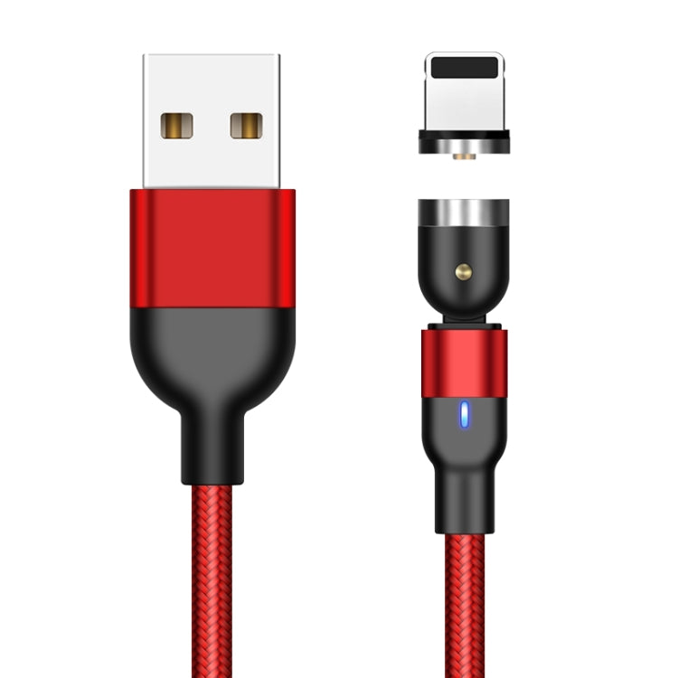 1m 2A Output USB to 8 Pin Nylon Braided Rotate Magnetic Charging Cable(Red) - Charging Cable & Head by PMC Jewellery | Online Shopping South Africa | PMC Jewellery | Buy Now Pay Later Mobicred