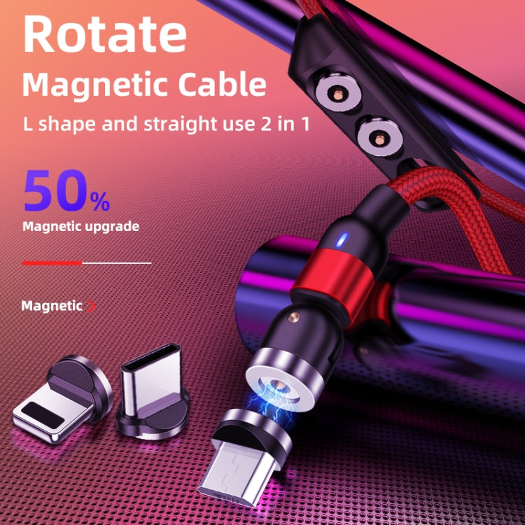 1m 2A Output USB to 8 Pin Nylon Braided Rotate Magnetic Charging Cable(Red) - Charging Cable & Head by PMC Jewellery | Online Shopping South Africa | PMC Jewellery | Buy Now Pay Later Mobicred