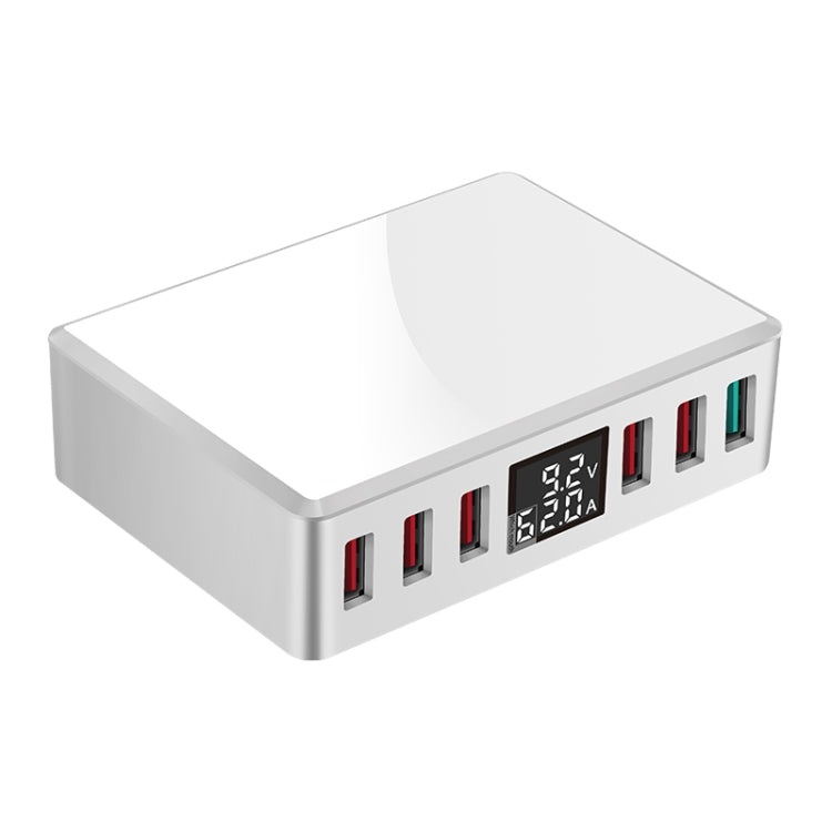 WLX-T9+ 40W 6 In 1 Multi-function Mini Smart Digital Display USB Charger(White) - Multifunction Charger by PMC Jewellery | Online Shopping South Africa | PMC Jewellery | Buy Now Pay Later Mobicred