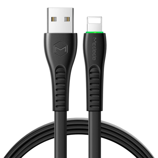 Mcdodo CA-6363 Flying Fish Series 8 Pin to USB LED Cable, Length: 1.8m(Black) - Normal Style Cable by Mcdodo | Online Shopping South Africa | PMC Jewellery | Buy Now Pay Later Mobicred