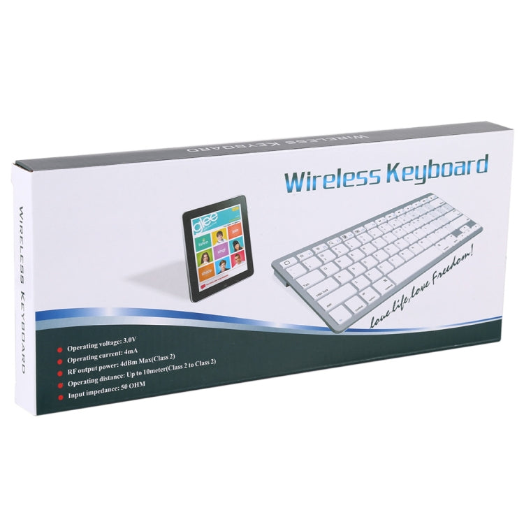 WB-8022 Ultra-thin Wireless Bluetooth Keyboard for iPad, Samsung, Huawei, Xiaomi, Tablet PCs or Smartphones, Spanish Keys(Silver) - Wireless Keyboard by PMC Jewellery | Online Shopping South Africa | PMC Jewellery | Buy Now Pay Later Mobicred