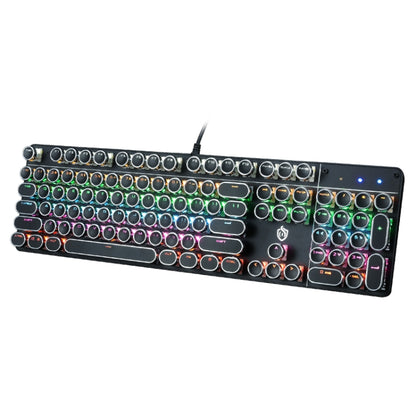 MSEZ HJK900-7 104-keys Electroplated Transparent Character Punk Keycap Colorful Backlit Wired Mechanical Gaming Keyboard(Black) - Wired Keyboard by MS&EZ | Online Shopping South Africa | PMC Jewellery | Buy Now Pay Later Mobicred