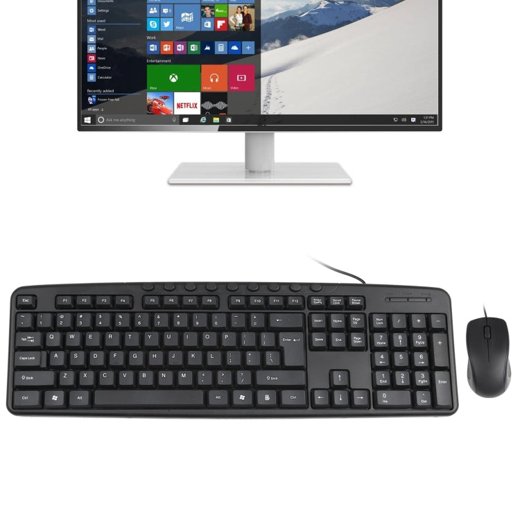 KB-8377 USB Wired Keyboard Mouse Set (Black) - Wired Keyboard by PMC TechLife | Online Shopping South Africa | PMC TechLife | Buy Now Pay Later Mobicred