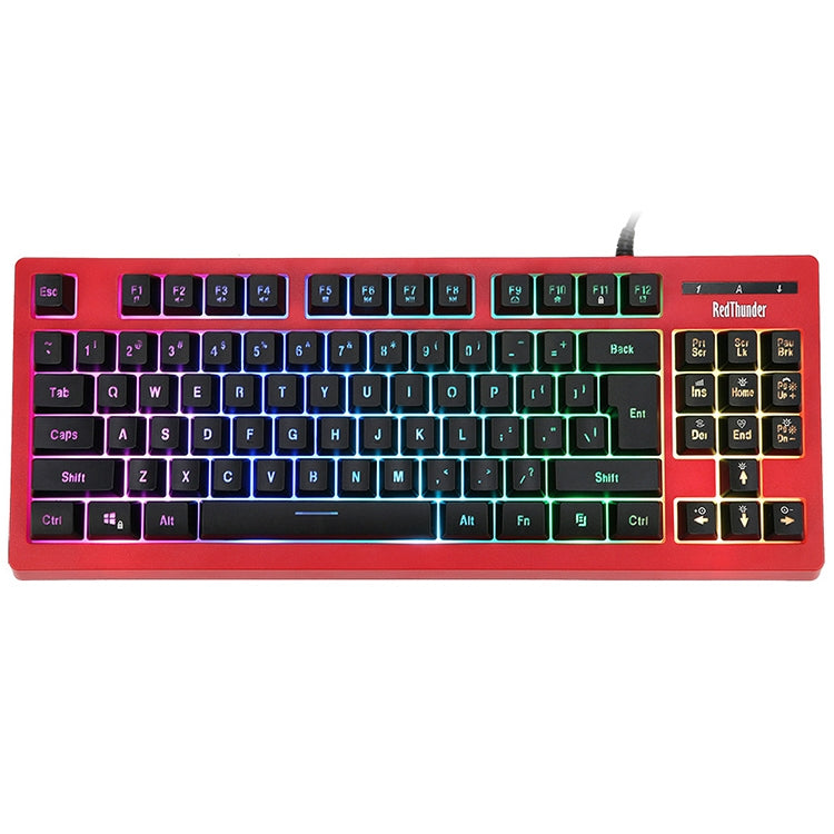 PK-870 USB Port RGB Lighting Mechanical Gaming Wired Keyboard(Red) - Wired Keyboard by PMC Jewellery | Online Shopping South Africa | PMC Jewellery | Buy Now Pay Later Mobicred