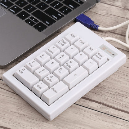 DX-21A 21-keys USB Wired Mechanical Black Shaft Mini Numeric Keyboard(White) - Mini Keyboard by PMC Jewellery | Online Shopping South Africa | PMC Jewellery | Buy Now Pay Later Mobicred