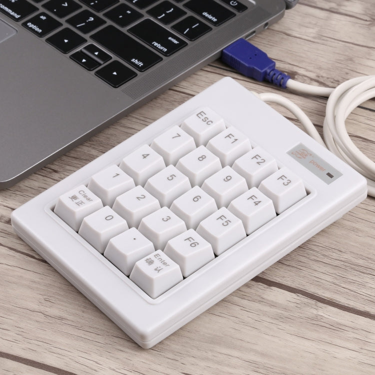 DX-20A 20-keys USB Wired Mechanical Black Shaft Mini Numeric Keyboard (White) - Mini Keyboard by PMC Jewellery | Online Shopping South Africa | PMC Jewellery | Buy Now Pay Later Mobicred