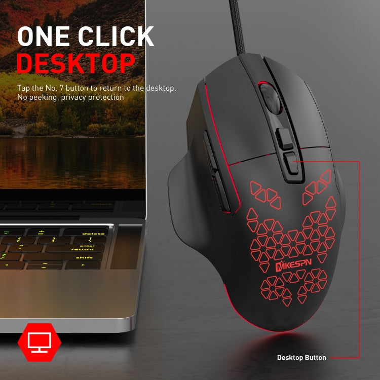 MKESPN X11 7-buttons 7200DPI RGB Wired Macro-definition Gaming Mouse - Wired Mice by MKESPN | Online Shopping South Africa | PMC Jewellery | Buy Now Pay Later Mobicred