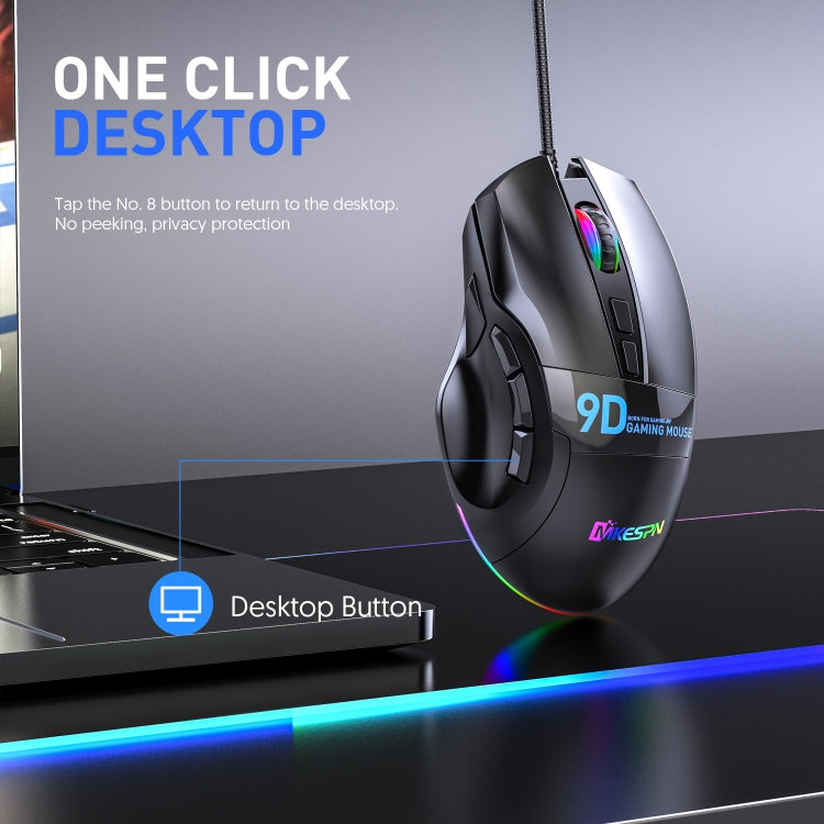 MKESPN X10 9-Buttons RGB Wired Macro Definition Gaming Mouse - free shipping - PMC Jewellery - Order now!