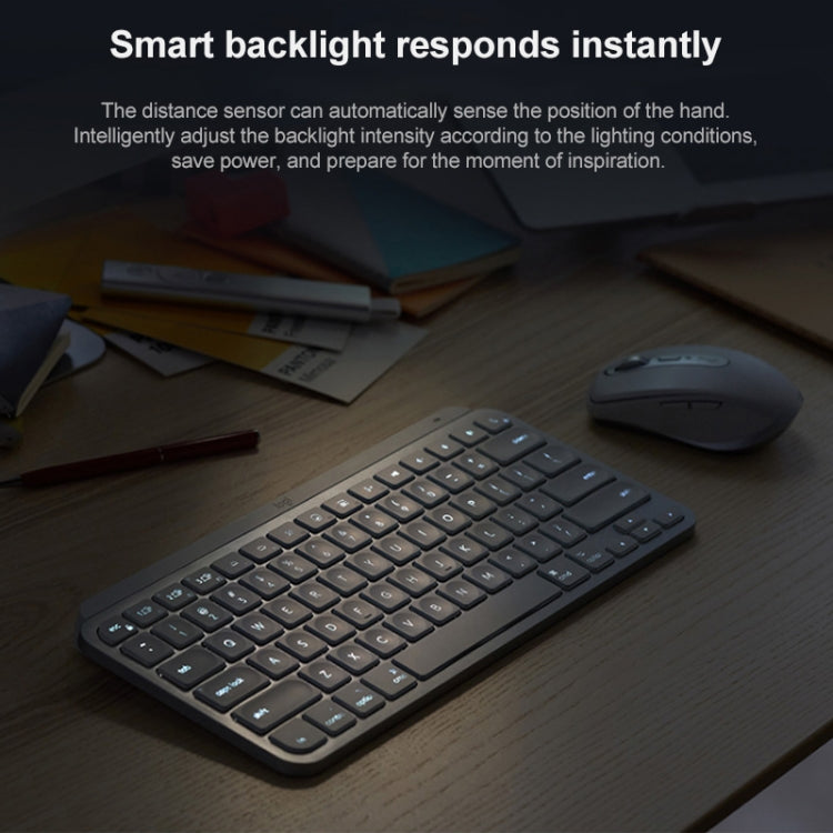 Logitech MX Keys Mini Wireless Bluetooth Ultra-thin Smart Backlit Keyboard (Black) - Wireless Keyboard by Logitech | Online Shopping South Africa | PMC Jewellery | Buy Now Pay Later Mobicred