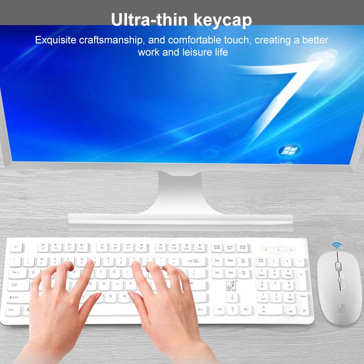 ZGB 8810 Mute Wireless Keyboard + Mouse Set (White) - free shipping - PMC Jewellery - Order now!