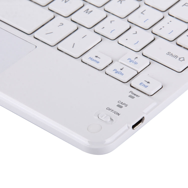 Bluetooth Wireless Keyboard with Touch Panel, Compatible with All Android & Windows 10 inch Tablets with Bluetooth Functions (White) - Universal Keyboard by PMC TechLife | Online Shopping South Africa | PMC TechLife