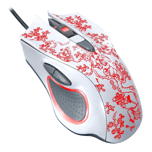 ZGB 169 USB 2400DPI Four-speed Adjustable LED Backlight Wired Optical E-sport Gaming Mouse with Counter Weight, Length: 1.45m(White) - Wired Mice by Chasing Leopard | Online Shopping South Africa | PMC Jewellery | Buy Now Pay Later Mobicred