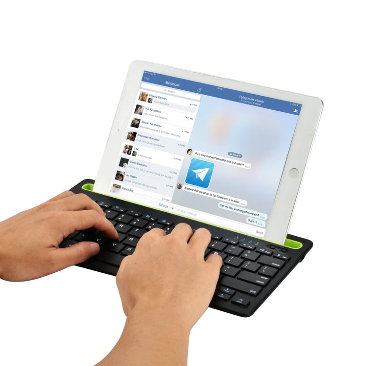 B908 Ultra-slim 78 Keys Bluetooth Wireless Keyboard with Concave Mobile Phone Holder (Black) - Wireless Keyboard by PMC Jewellery | Online Shopping South Africa | PMC Jewellery | Buy Now Pay Later Mobicred