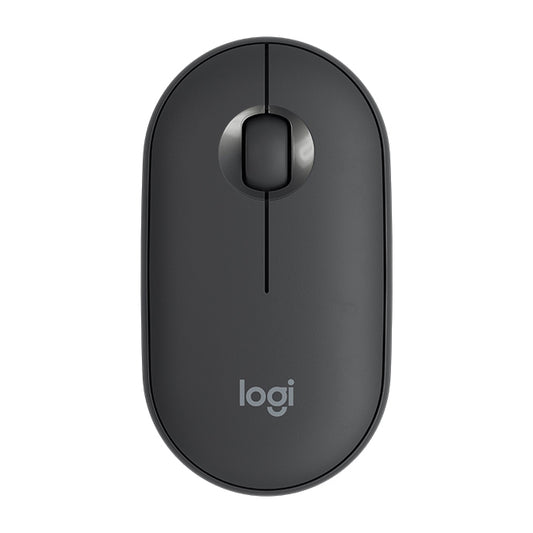 Logitech Pebble Cobblestone Shape Thin 3-keys 1000DPI Mute Wireless Bluetooth Optical Mouse, Wireless Range: 10m (Black) - Wireless Mice by Logitech | Online Shopping South Africa | PMC Jewellery | Buy Now Pay Later Mobicred