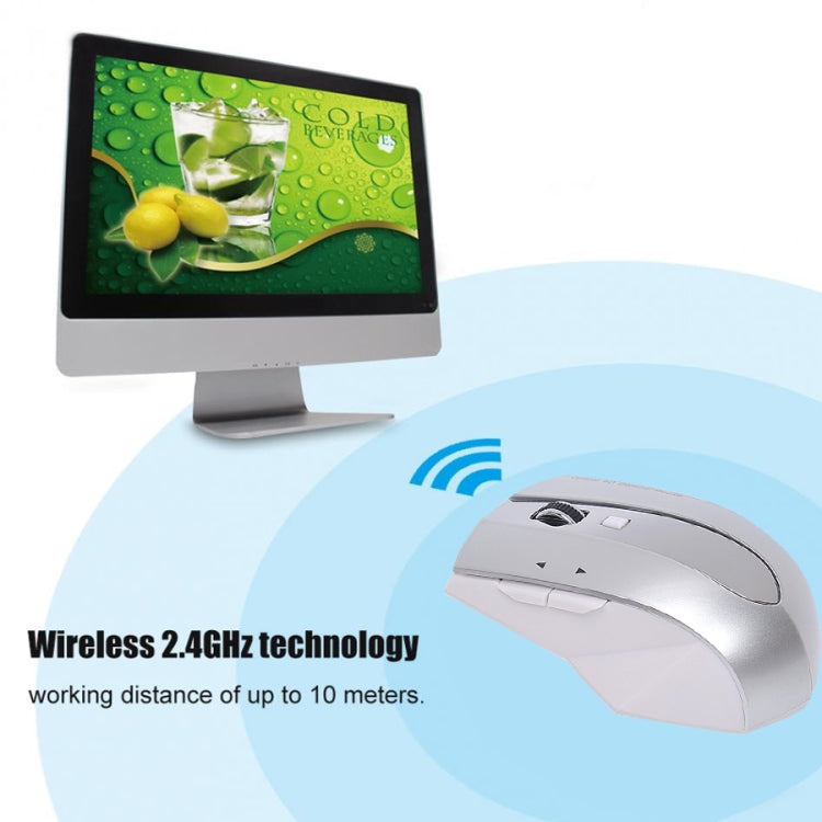 MZ-011 2.4GHz 1600DPI Wireless Rechargeable Optical Mouse with HUB Function(Silver) - Wireless Mice by PMC Jewellery | Online Shopping South Africa | PMC Jewellery | Buy Now Pay Later Mobicred