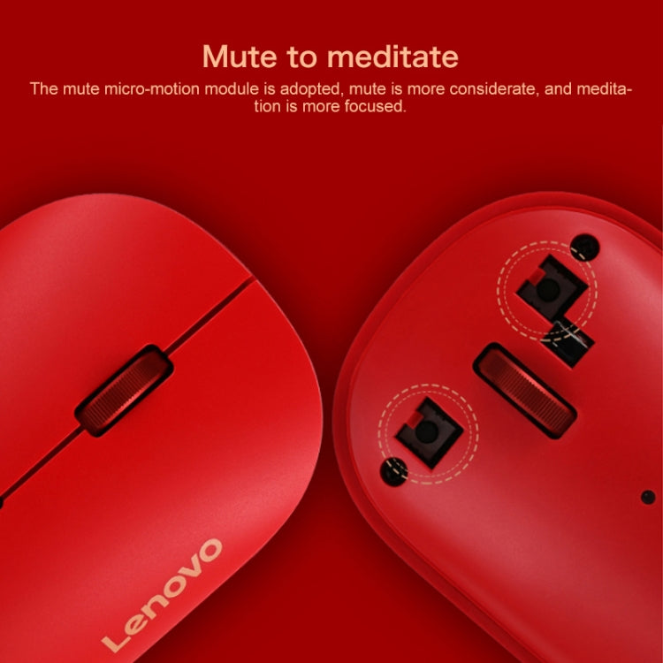 Lenovo Air Handle Lightweight Portable Mute Wireless Mouse, Blessing Mouse Version (Red) - Wireless Mice by Lenovo | Online Shopping South Africa | PMC Jewellery | Buy Now Pay Later Mobicred