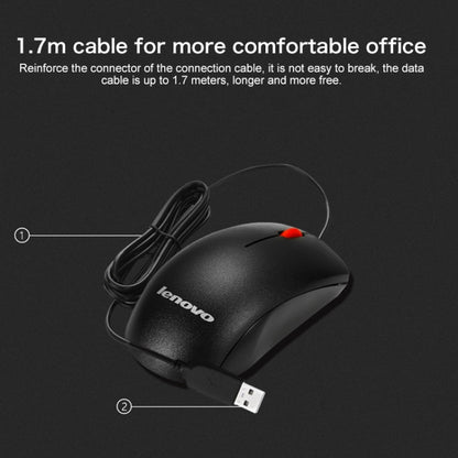 Lenovo M120 Pro Fashion Office Red Dot Wired Mouse (Black) - Wired Mice by Lenovo | Online Shopping South Africa | PMC Jewellery | Buy Now Pay Later Mobicred