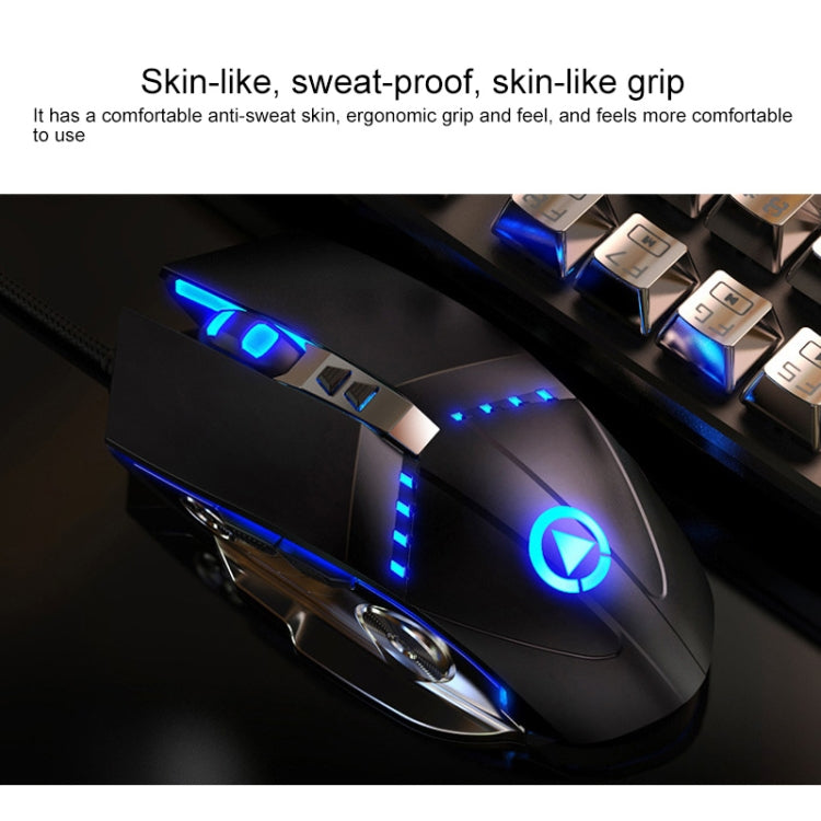 YINDIAO K002 USB Wired Mechanical Feel RGB Backlight Keyboard + Optical Silent Mouse + Headset Set(Black) - free shipping - PMC Jewellery - Order now!