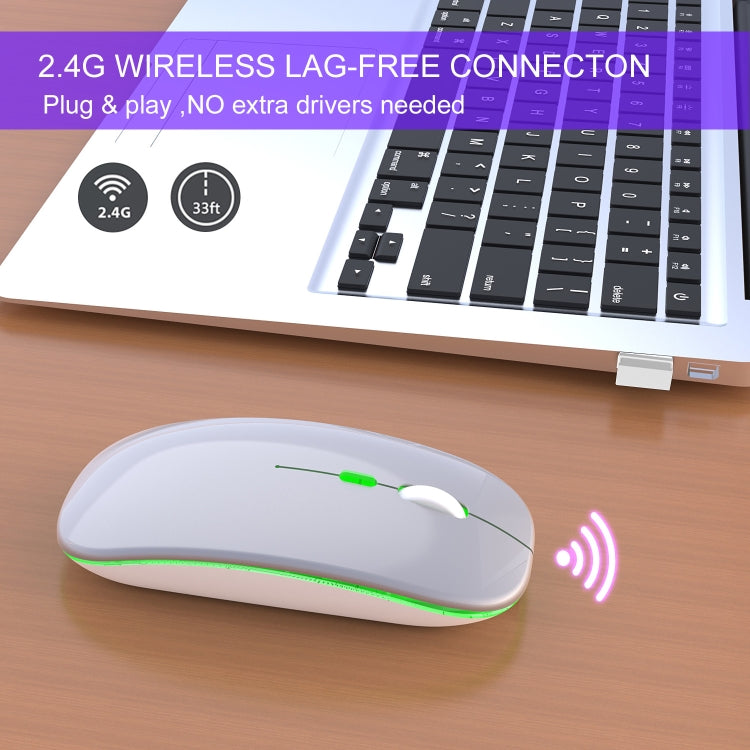 HXSJ M40 4 Key 2.4G Colorful Wireless Silent Mouse (Silver) - Wireless Mice by HXSJ | Online Shopping South Africa | PMC Jewellery | Buy Now Pay Later Mobicred