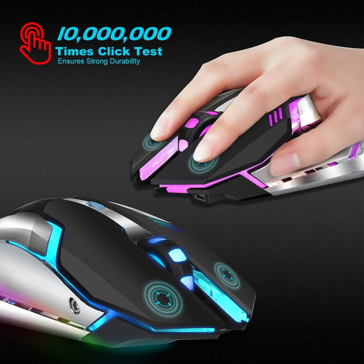 HXSJ M10 2.4GHz 6-keys USB Rechargeable Colorful Lighting Ergonomic 2400DPI Wireless Optical Gaming Mouse for Desktop Computers - Wireless Mice by HXSJ | Online Shopping South Africa | PMC Jewellery | Buy Now Pay Later Mobicred