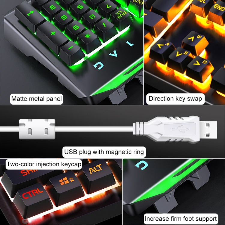 YINDIAO V2 Mechanical Feel Gaming Keyboard Mouse Set (White Rainbow Light) - Wired Keyboard by YINDIAO | Online Shopping South Africa | PMC Jewellery | Buy Now Pay Later Mobicred