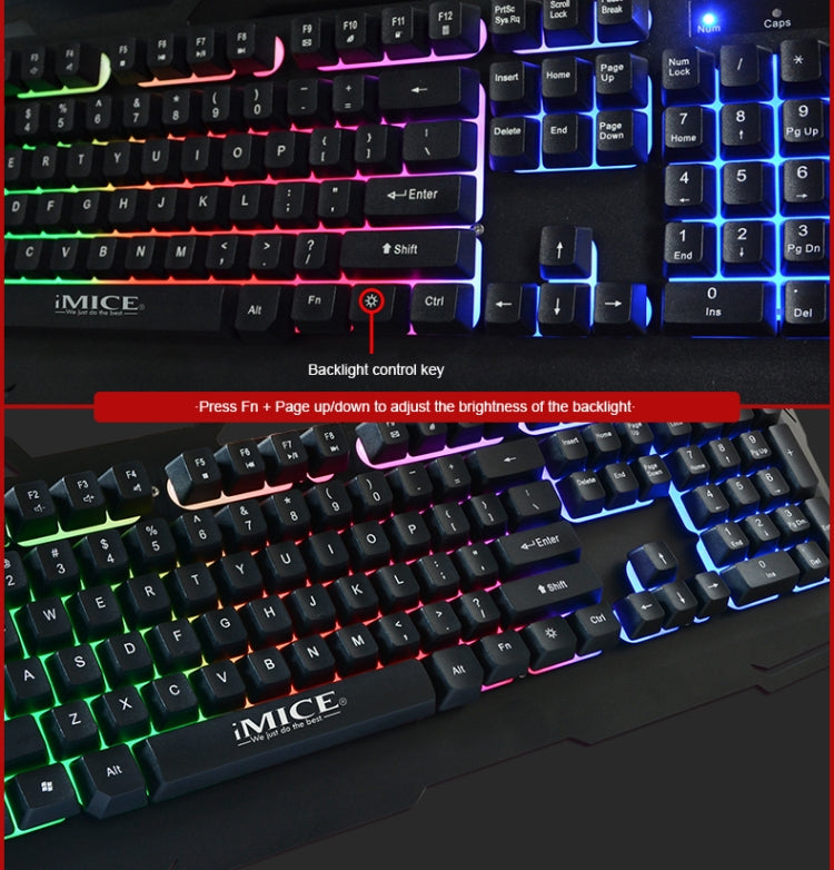 iMICE AK-400 USB Interface 104 Keys Wired Colorful Backlight Gaming Keyboard for Computer PC Laptop(Black) - Wired Keyboard by iMICE | Online Shopping South Africa | PMC Jewellery | Buy Now Pay Later Mobicred