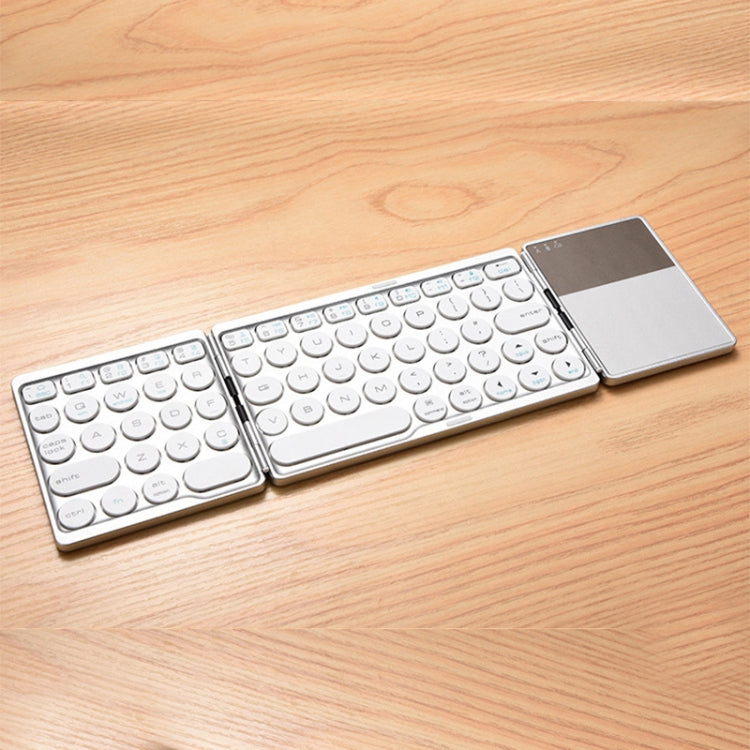 GK408 Three-fold Rechargeable Wireless Bluetooth Keyboard with Touchpad, Support Android / IOS / Windows (Silver) - Wireless Keyboard by PMC TechLife | Online Shopping South Africa | PMC TechLife