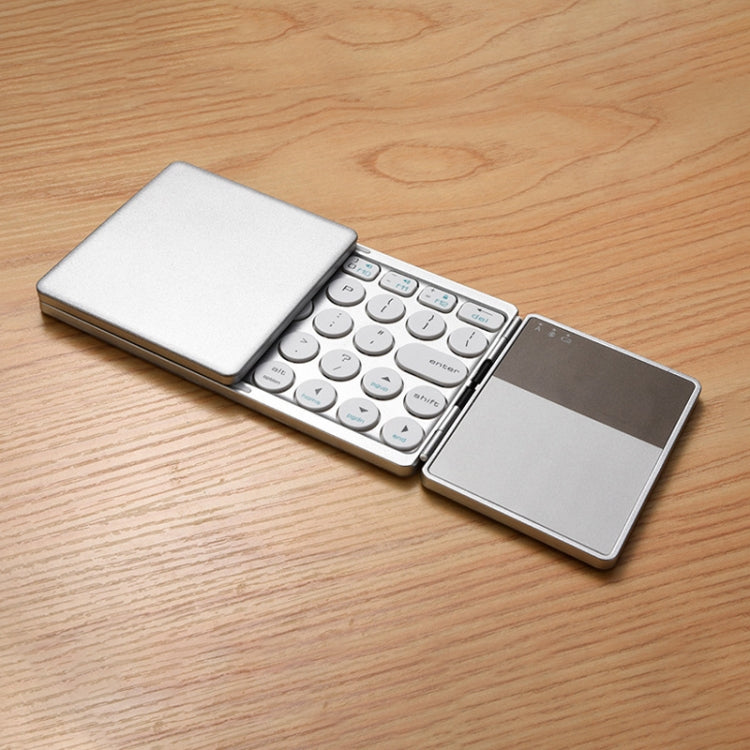 GK408 Three-fold Rechargeable Wireless Bluetooth Keyboard with Touchpad, Support Android / IOS / Windows (Silver) - Wireless Keyboard by PMC TechLife | Online Shopping South Africa | PMC TechLife