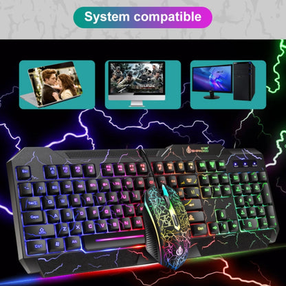 SHIPADOO D620 104-key Wired RGB Color Cracked Backlight Gaming Keyboard Mouse Kit for Laptop, PC - Wired Keyboard by SHIPADOO | Online Shopping South Africa | PMC Jewellery