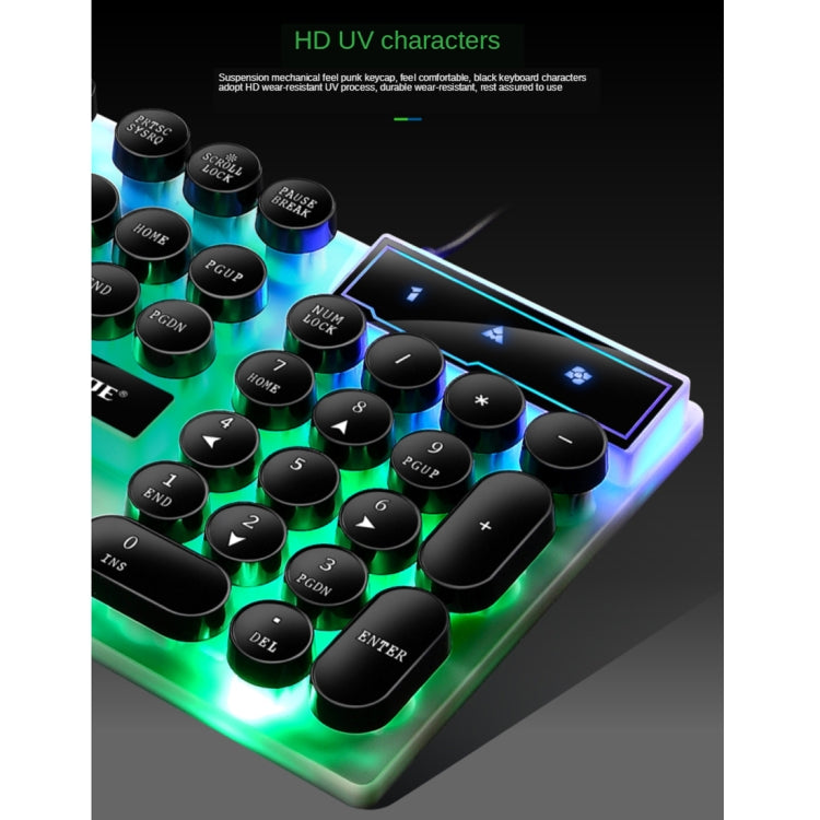 TX300 Mechanical Feel Backlight Punk Wired Keyboard Mouse Set (Black) - free shipping - PMC TechLife - Order now!