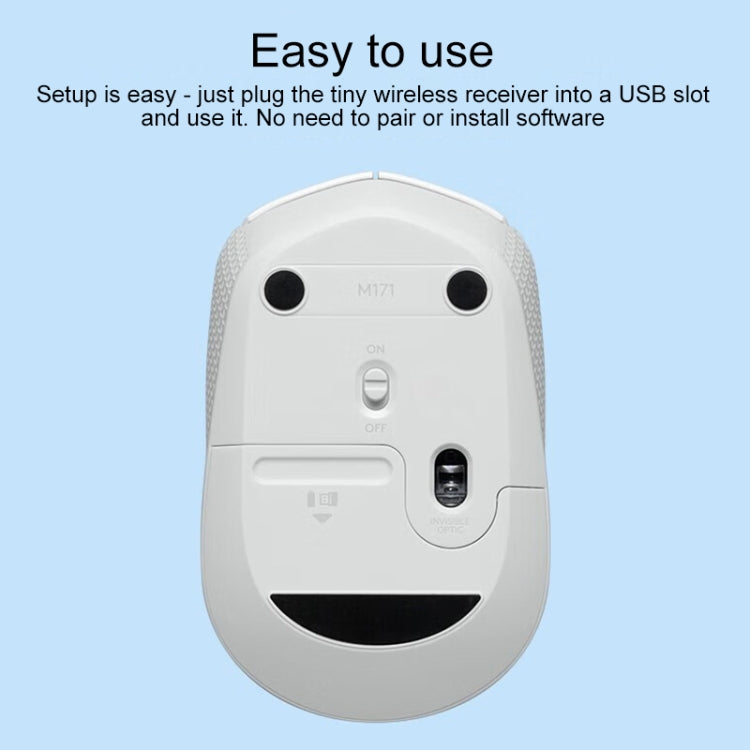 Logitech M172 1000DPI 2.4GHz Wireless Mouse (White) - Wireless Mice by Logitech | Online Shopping South Africa | PMC Jewellery | Buy Now Pay Later Mobicred